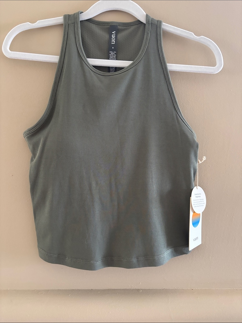 Vuori Pose Plyo Tank. Pistachio. Small. NWT.